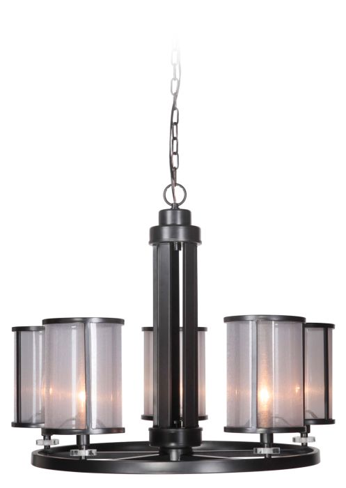 Danbury 5 Light Chandelier in Matte Black