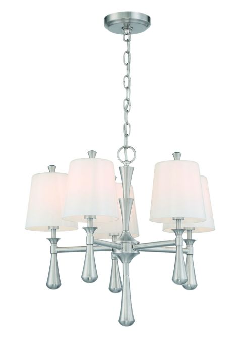 Palmer 5 Light Mini Chandelier in Brushed Polished Nickel
