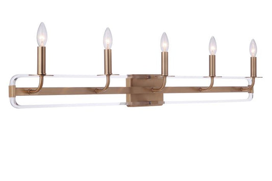 Graclyn 5 Light Vanity in Satin Brass