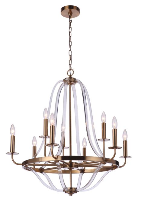 Graclyn 9 Light Chandelier in Satin Brass