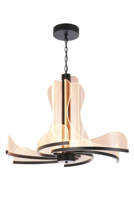 Estrella 36" 6 Arm LED Chandelier in Flat Black