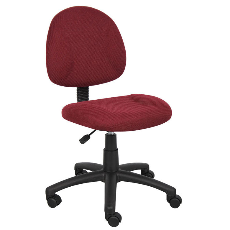 Boss Perfect Posture Deluxe Office Task Chair without Arms, Burgundy