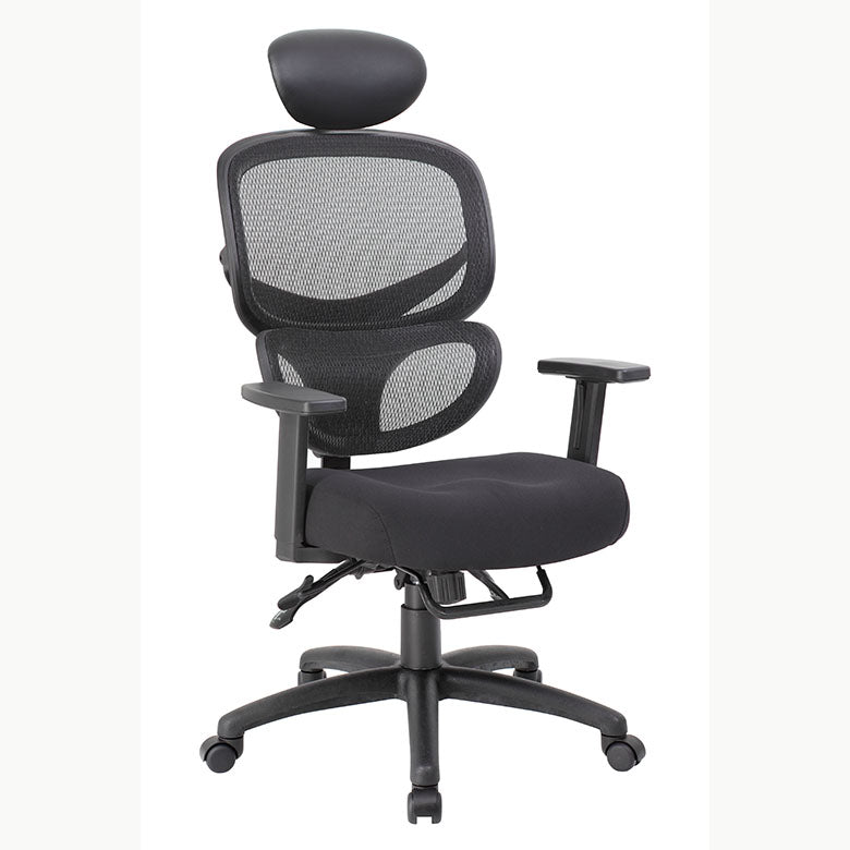Boss Multi-Function Mesh Task Chair w/Headrest and Seat Slider