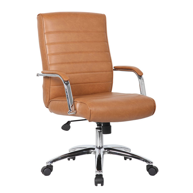 Boss Modern Executive Conference Chair-Ribbed, Caramel
