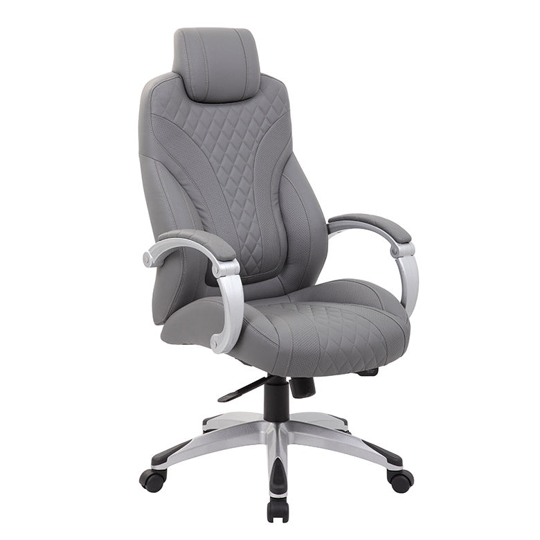 Boss Hinged Arm Executive Chair With Synchro-Tilt, Grey