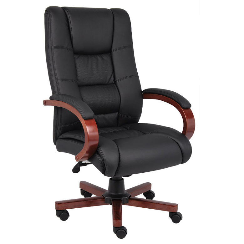 Boss High Back Executive Wood Finished Chairs, Cherry