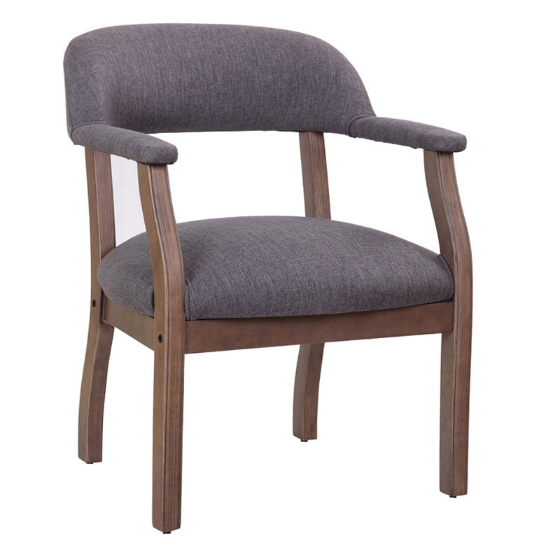 Boss Modern Captain’s guest, accent or dining chair in Slate Grade Commercial Grade Linen