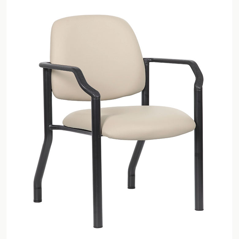 Boss Mid Back Guest Chair, 300 lb capacity, Antimicrobial Vinyl, Beige