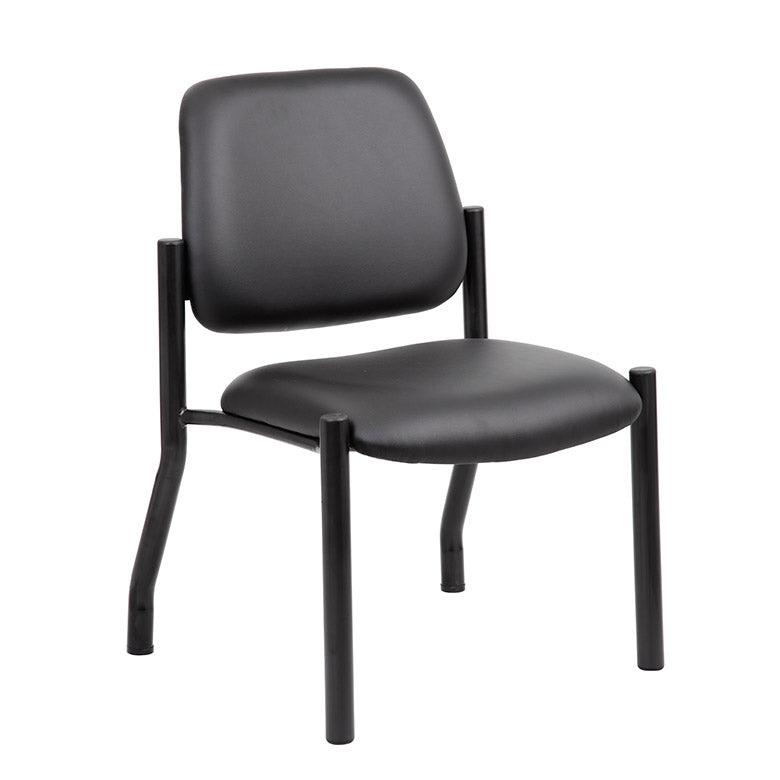 Boss Mid Back Armless Guest Chair, 300 lb capacity, Antimicrobial Vinyl
