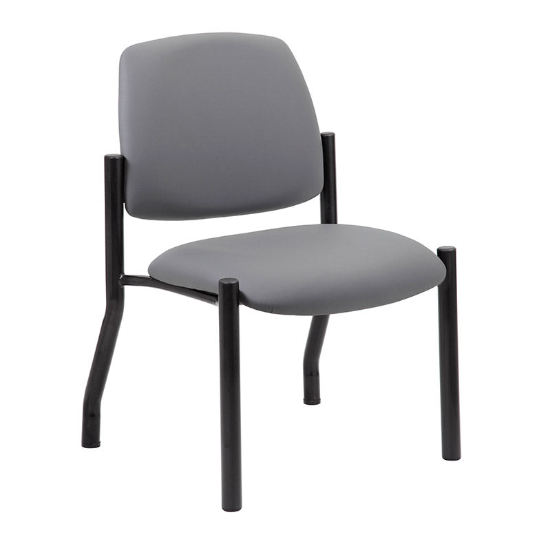 Boss Mid Back Armless Guest Chair, 300 lb capacity, Antimicrobial Vinyl