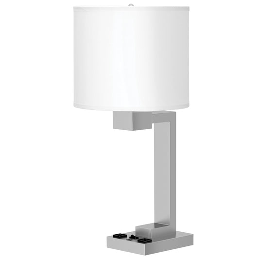 Truly Yours Single Table Lamp with 2 Outlets & 1 USB