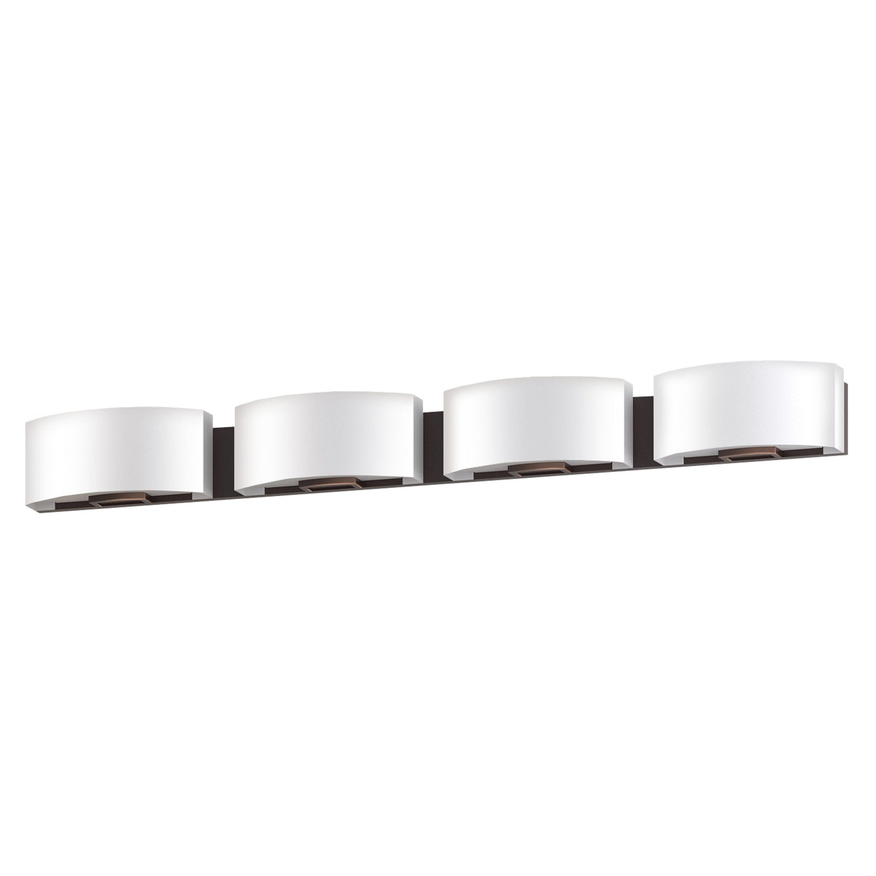 50"W Dark Bronze Vanity Light with Frosted Acrylic Shade