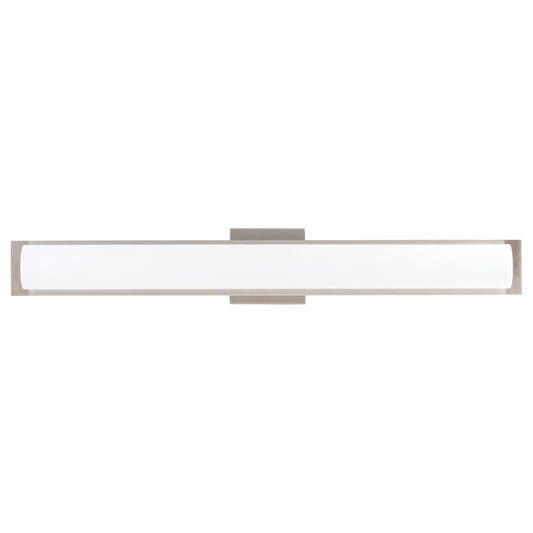 30"W Brushed Nickel Vanity Light with Frosted Glass Shade & Integrated LED