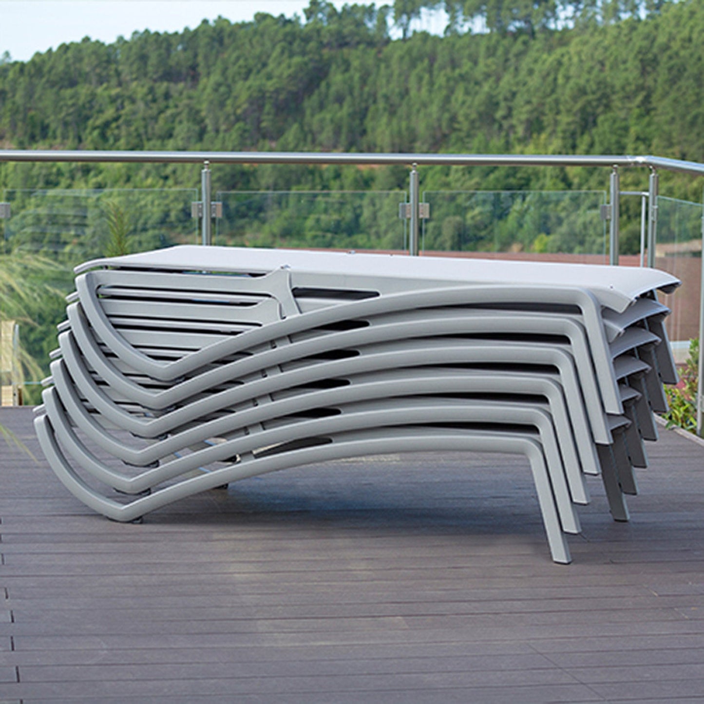 Sunset Chaise Lounge Solid Gray Platinum Gray