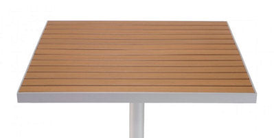 Mirabella Faux Teak—Aluminum Rim Square Top