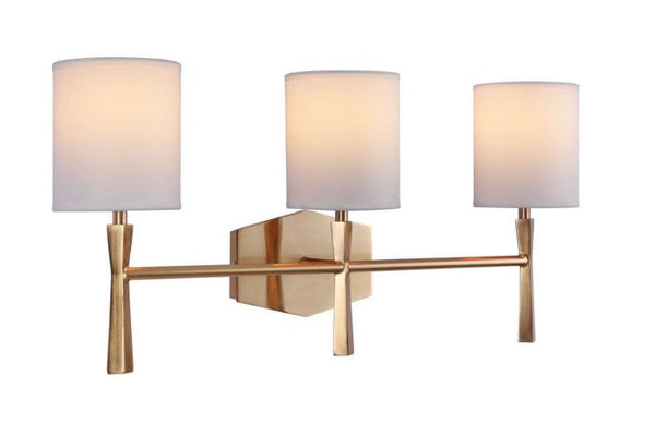 Chatham 3 Light Vanity in Satin Brass