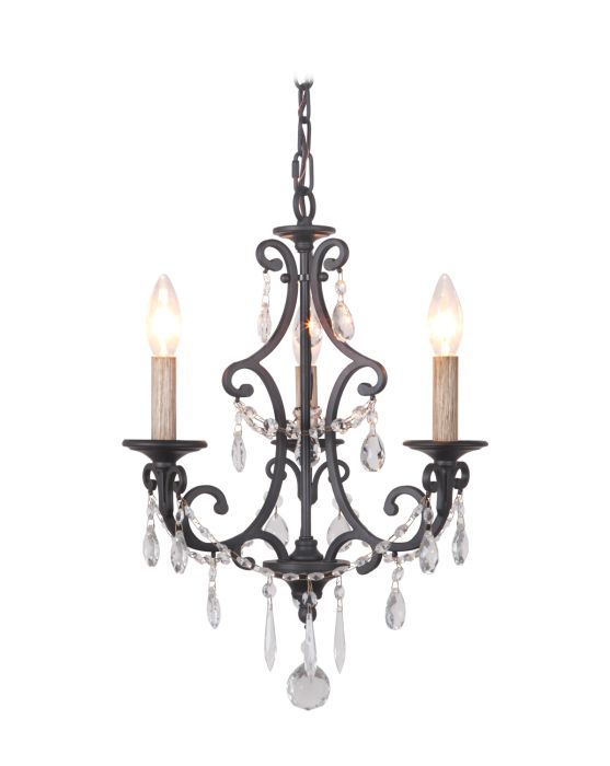 Bentley 3 Light Chandelier in Matte Black