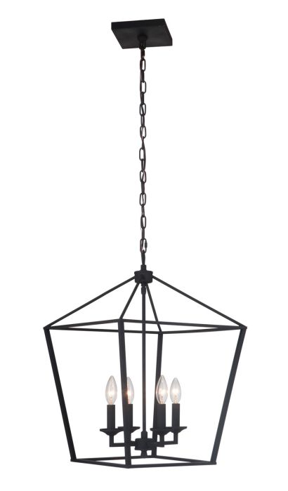 Flynt 4 Light Medium Foyer in Flat Black