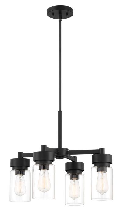 Bennet 4 Light Outdoor Chandelier in Midnight