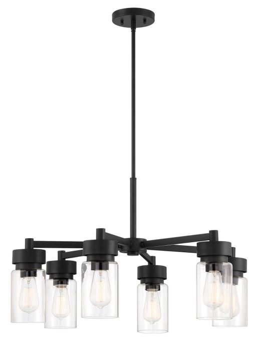 Bennet 6 Light Outdoor Chandelier in Midnight