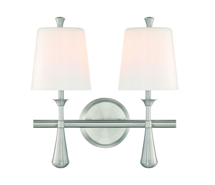 Palmer 2 Light Vanity in Brushed Polished Nickel