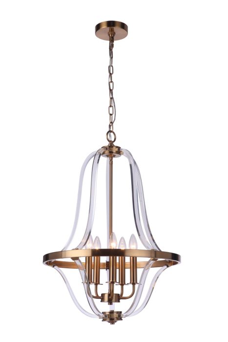 Graclyn 5 Light Foyer in Satin Brass