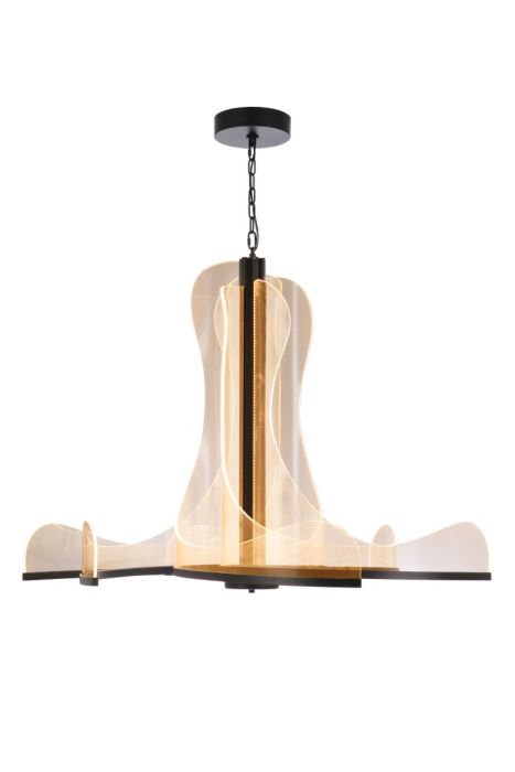 Estrella 47.25" 6 Arm  LED Chandelier in Flat Black