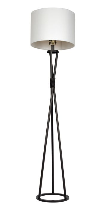 1 Light Metal Base Floor Lamp in Flat Black