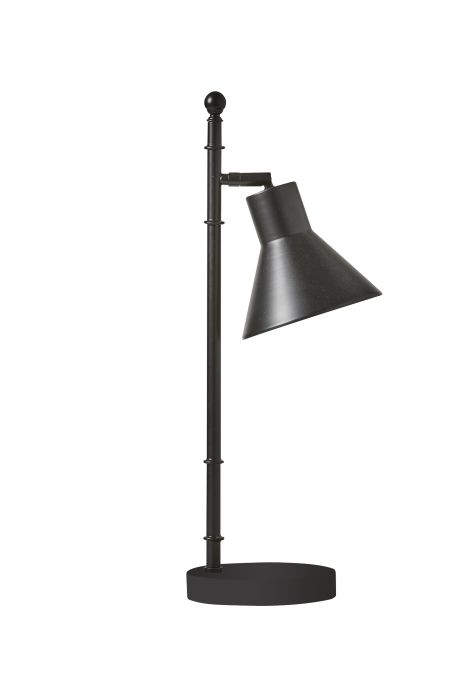 1 Light Metal Base Table Lamp w/ Adjustable Shade and USB in Flat Black