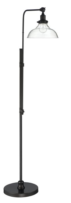 1 Light Metal Base Floor Lamp w/ Adjustable Base in Flat Black