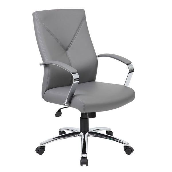 Boss LeatherPlus Executive Chair-Grey