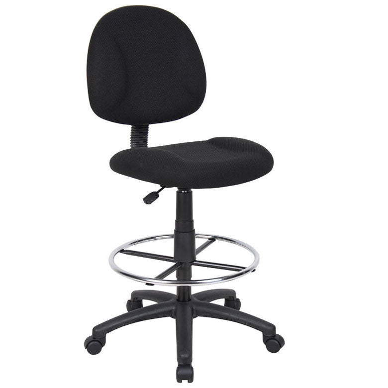 Boss Ergonomic Works Adjustable Drafting Chair without Arms, Black