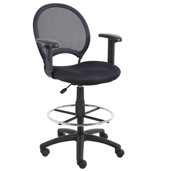 Boss Mesh Drafting Stool W/ Adjustable Arms