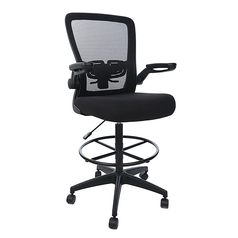Boss Black Mesh, Flip Arm, Stool, Black Frame