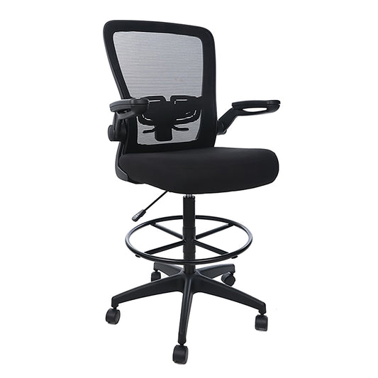 Boss Black Mesh, Flip Arm, Stool, Black Frame