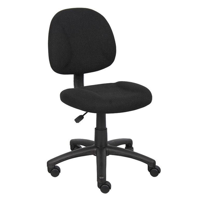 Boss Perfect Posture Deluxe Office Task Chair without Arms, Black