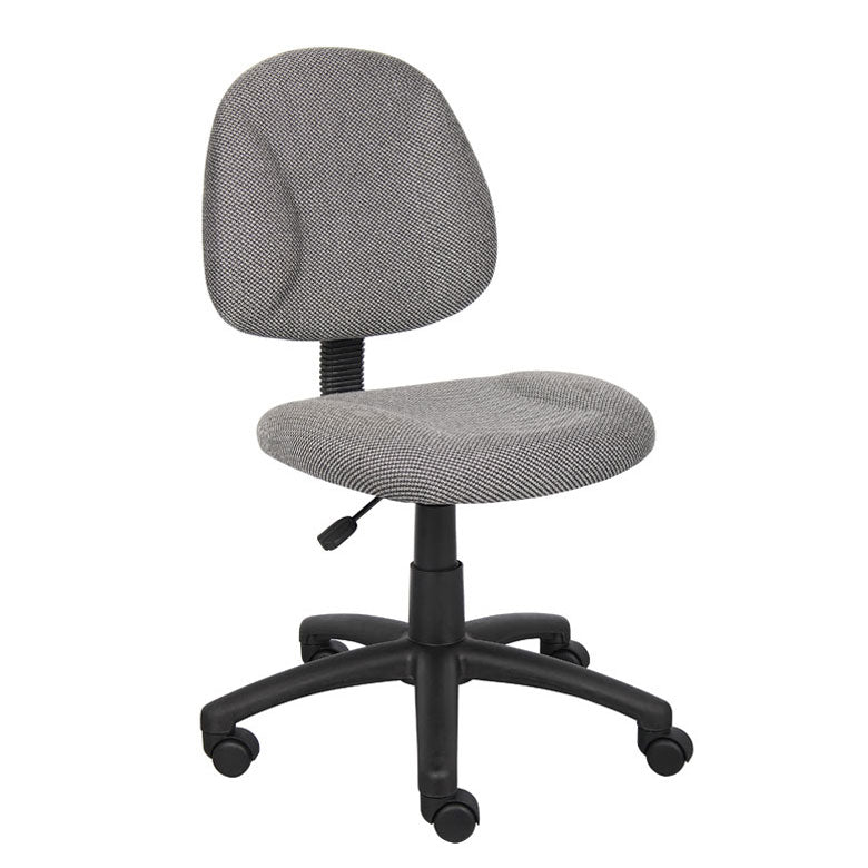 Boss Perfect Posture Deluxe Office Task Chair without Arms, Grey