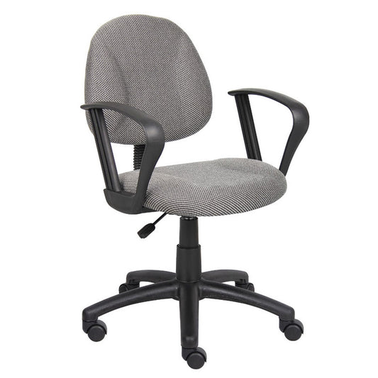 Boss Perfect Posture Deluxe  Office Task Chair with Loop Arms, grey