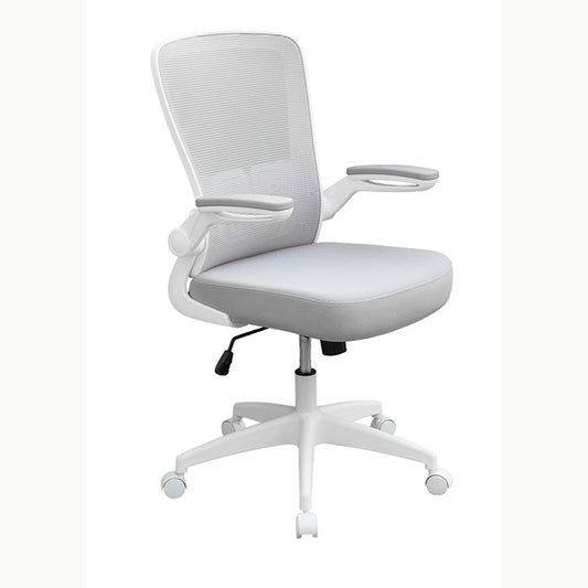 Boss Grey Mesh, Flip Arm, Task Chair, White Frame