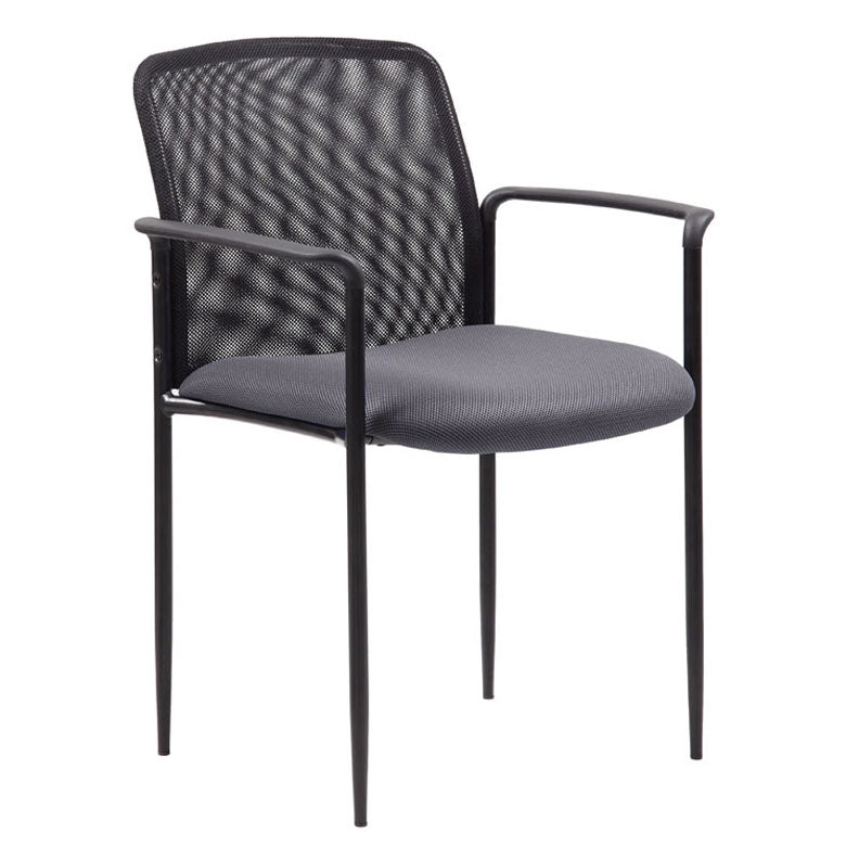 Boss Stackable Mesh Guest Chair, grey