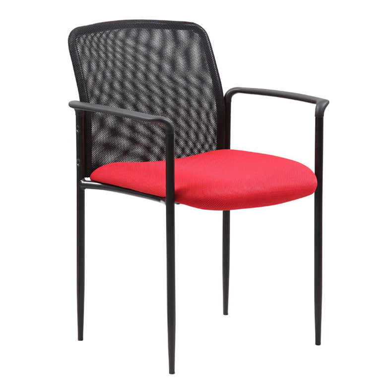 Boss Stackable Mesh Guest Chair, Red