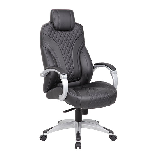 Boss Hinged Arm Executive Chair With Synchro-Tilt, Black