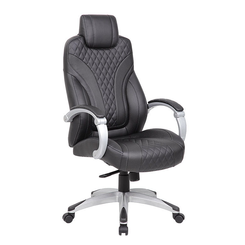 Boss Hinged Arm Executive Chair With Synchro-Tilt, Black