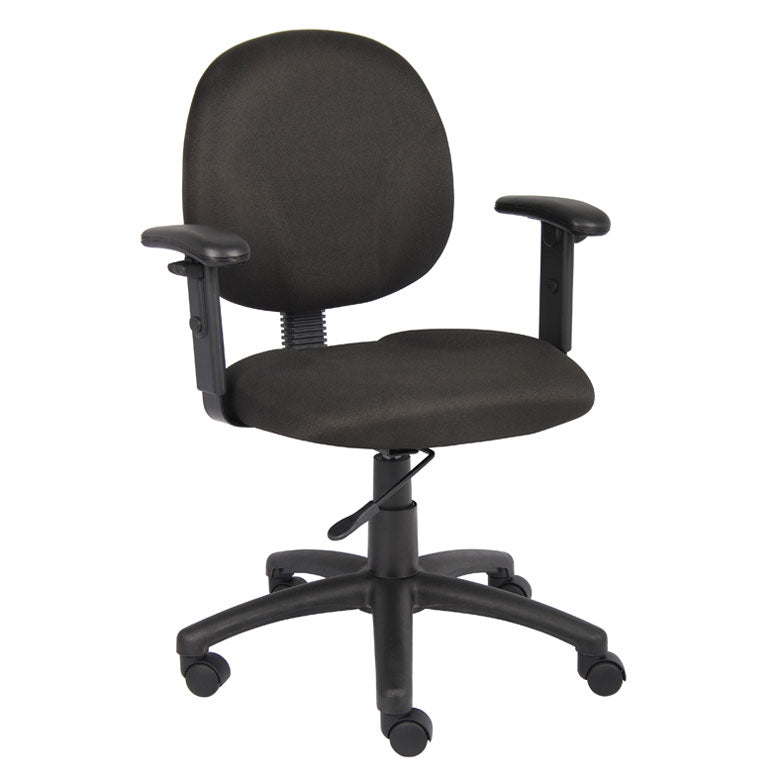 Boss Diamond Task Chair In Black W/ Adjustable Arms