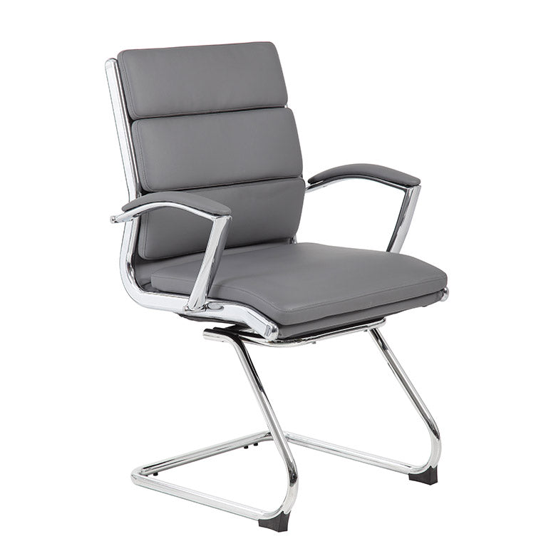 Boss Executive Caressoftplus Vinyl Chair with Metal Chrome Finish-Guest Chair