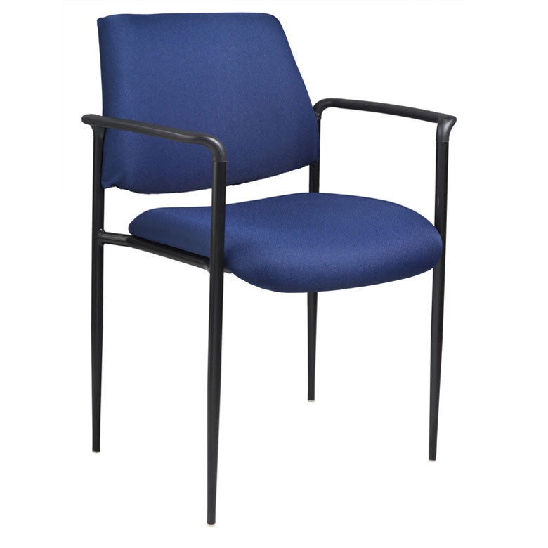 Boss Square Back  Diamond Stacking Chair W/Arm In Blue