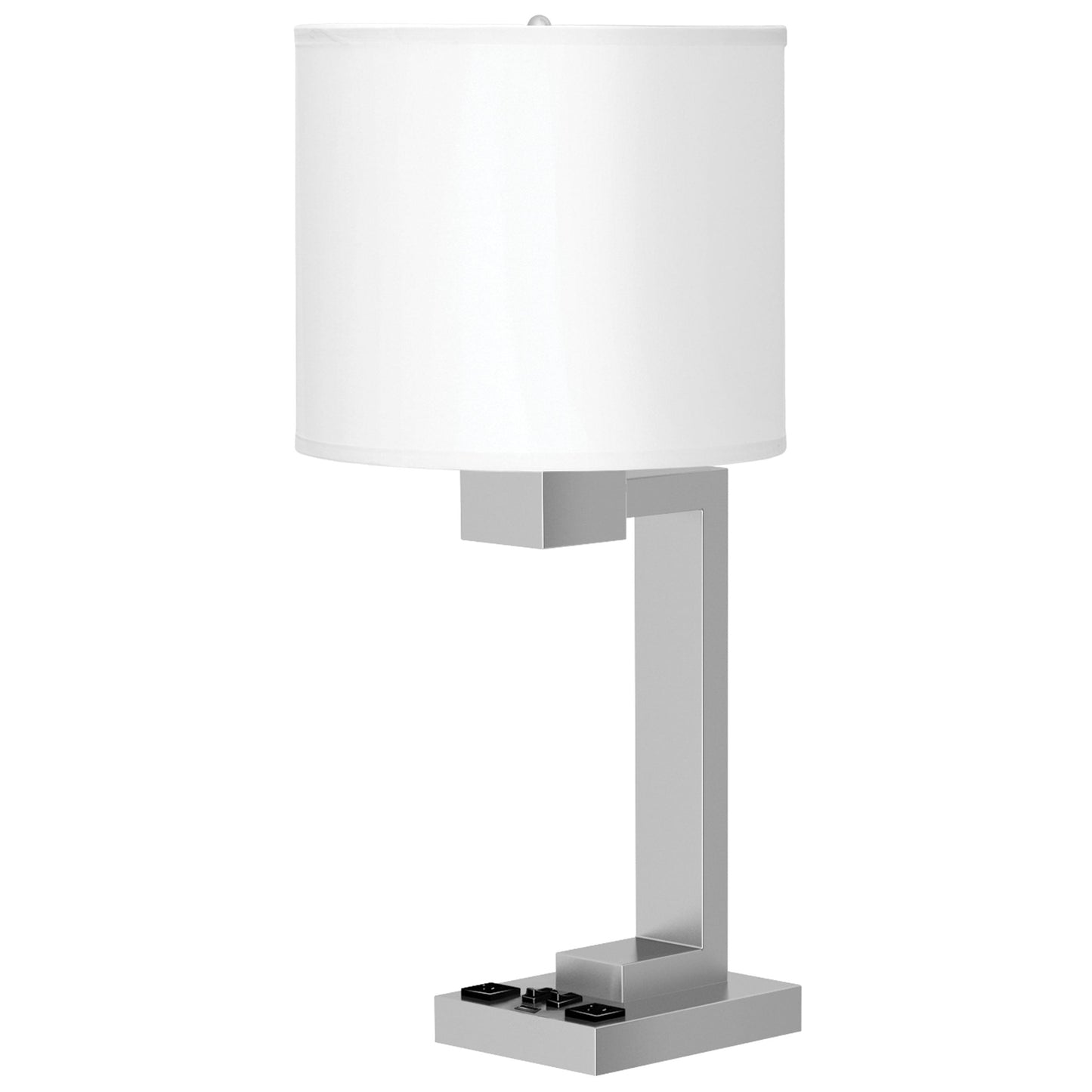 Truly Yours Twin Table Lamp with 2 Outlets & 1 USB