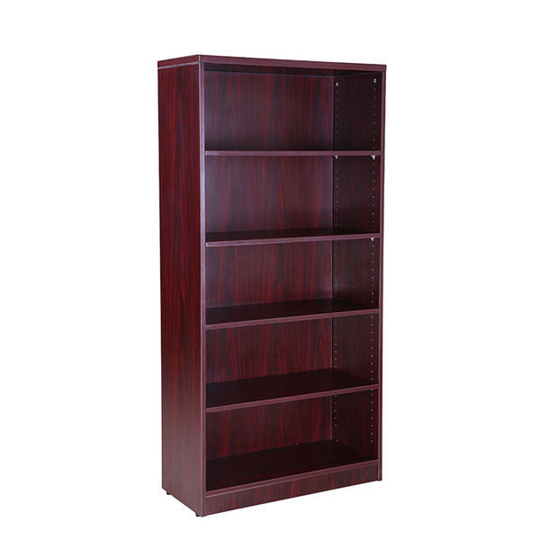 Boss Bookcase, 31.5W X14D X 65.5H Mahogany