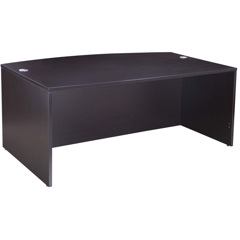 Boss Bow Front Desk Shell, Mocha 71″W*36/41″D*29.5″H