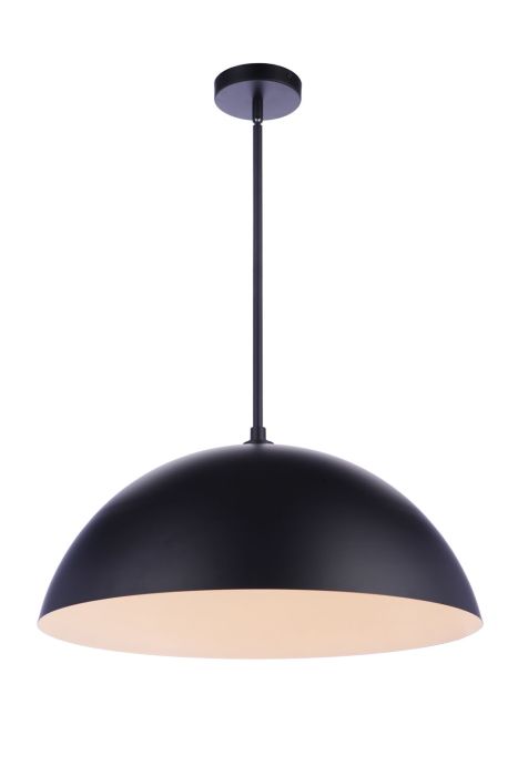 23.25” Diameter Sculptural Statement Dome Pendant in Flat Black